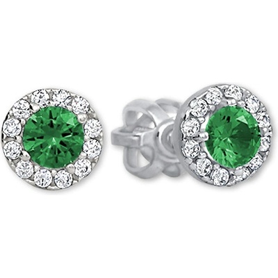 Soliter Zlaté okrúhle náušnice so zeleným kryštálom 239 001 00806 07