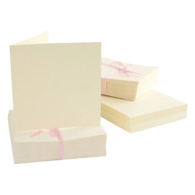 TEMPUS Obálka svatební sada CREAM 100ks obálek 120gr. + 100ks karta 240gr. (13,5cmx13,5 cm)