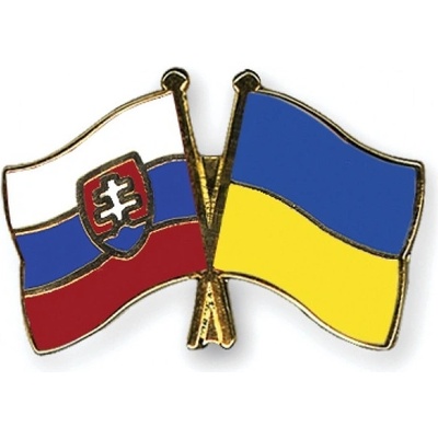 Odznak (pins) 22mm vlajka Slovensko + Ukrajina - farebný