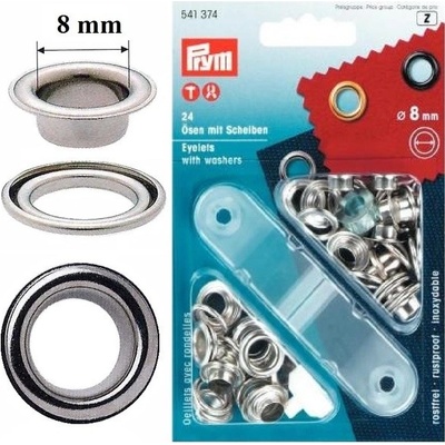 Průchodky PRYM kovové 8mm nikl s podložkou – Zboží Dáma