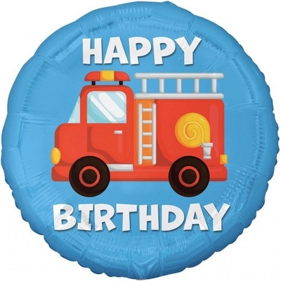 FG-OBSP Godan Fóliový balón Hasičské auto Happy Birthday 45cm