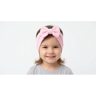 Kids Fashion Dievčenská čelenka s mašličkou svetlo ružová