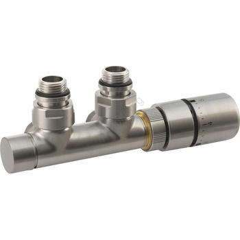 SAPHO - Термостатичен комплект за централно присъединяване TWIN матова неръждаема стомана (SH0459)