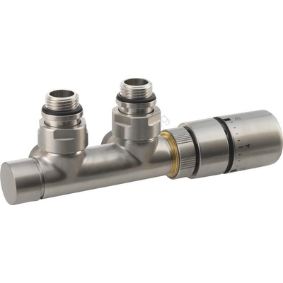 SAPHO - Термостатичен комплект за централно присъединяване TWIN матова неръждаема стомана (SH0459)