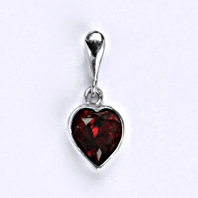 Čištín Stříbrný přívěšek se Swarovski krystalem siam, srdce, P 1396/22