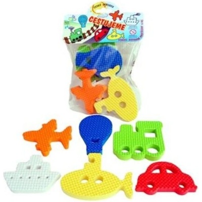 TEDDIES Vodolepky Penové dieliky cestujeme 6 ks v sáčku 14x21 cm