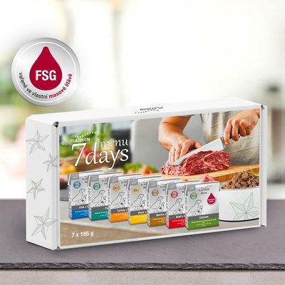 Platinum Natural Adult 7days Menu box MIX príchutí 7 x 185 g