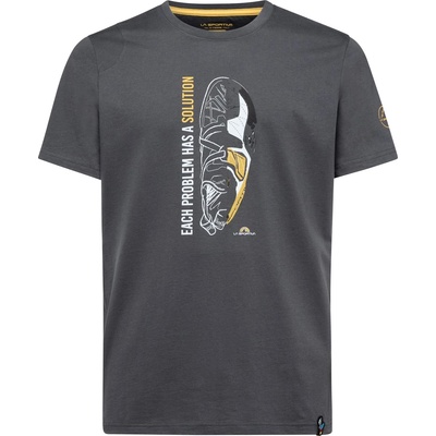 La Sportiva Мъжка тениска La Sportiva Solution T-shirt - Carbon / Yellow - размер XXL (216-3675-0115)