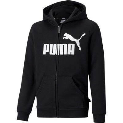 Puma mikina ESSENTIAL BIG LOGO FZ HOODIE Černá – Zboží Dáma