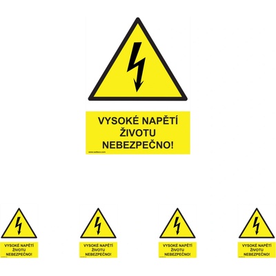 Walteco Vysoké napätie, životu nebezpečné! 210x297mm, formát A4, plastová tabuľka Množstvo: 5 ks , 20013BP1
