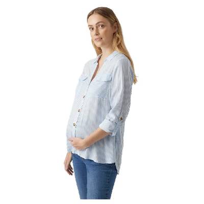 Риза с дълъг ръкав Vero moda Bumpy Maternity long sleeve shirt - Blue (Blue Bell / Snow White)