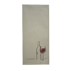 Horecano Хартиен джоб за прибори със салфетка 11x25cm с декор "Вино" КРЕМ (BVSB VN)-ПАКЕТ 125бр (012415)
