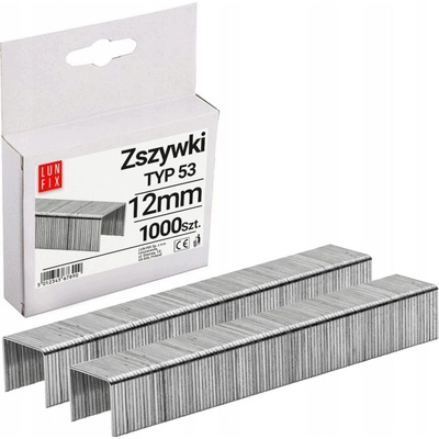 Spinky do takera 12 mm typ 53, čalúnnické, oceľové, do zošívačky 1000ks