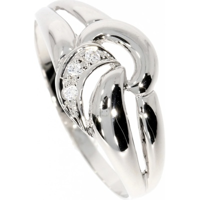 Zlatnictví Helios zlatý prsten zdobený zirkony B43151