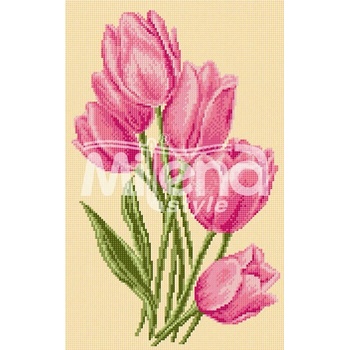 Image 1 of Milena Style Букет розови лалета - Печатана Aida 14 ct с конци Ariadna