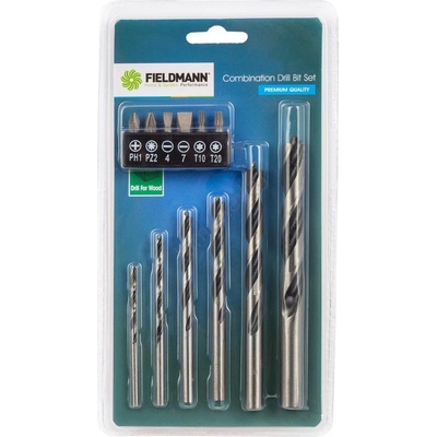 Fieldmann - Комплект бормашини за дърво + накрайници 12 бр. хром (FT0150)