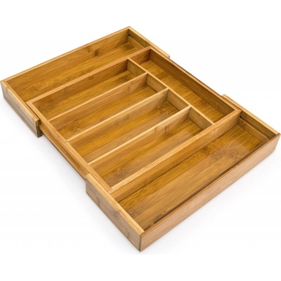 Relaxdays Priehradky na príbory Bamboo 48 cm rozšíriteľný, rd6098