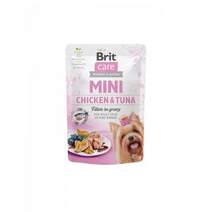 Brit Care Mini Chicken & Tuna fillets in gravy-филенца от пиле и риба тон в сос грейви, 85gr