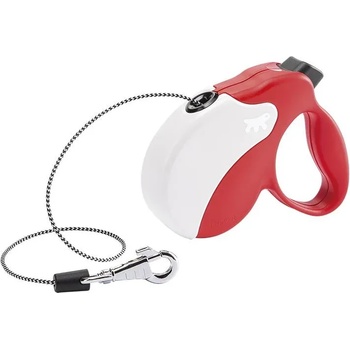 Ferplast - Amigo Cord Mini - Автоматичен повод за кучета до 12 кг, 3 метра въже - червено бял