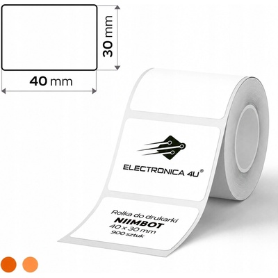 Samolepicí štítky, termální samolepky Niimbot K2 K3 40x30mm, 900 ks