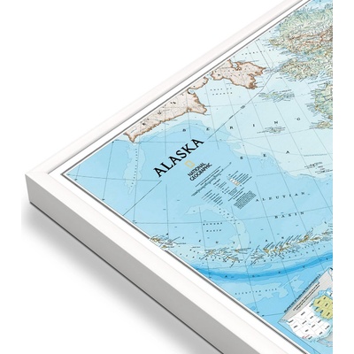 National Geographic Aljaška (Alaska) - nástěnná mapa 103 x 77 cm Varianta: mapa v hliníkovém rámu, Provedení: bílý rám
