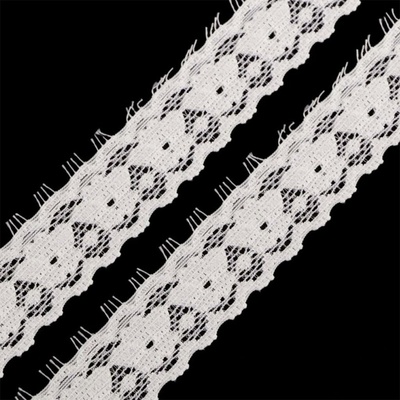 Pro Háčkování Elastická krajka 24 mm bílá