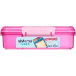 Holmes Products (Europe) Limited Кутия за обяд Sistema Lunch Snack Attack Duo с 2 отделни отделения, 975 мл, розова