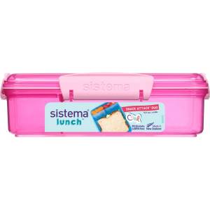 Holmes Products (Europe) Limited Кутия за обяд Sistema Lunch Snack Attack Duo с 2 отделни отделения, 975 мл, розова
