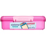 Sistema Кутия за обяд Sistema Lunch Snack Attack Duo с 2 отделни отделения, 975 мл, розова