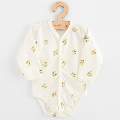 New Baby kojenecké celorozepínací body s dlouhým rukávem Olivy