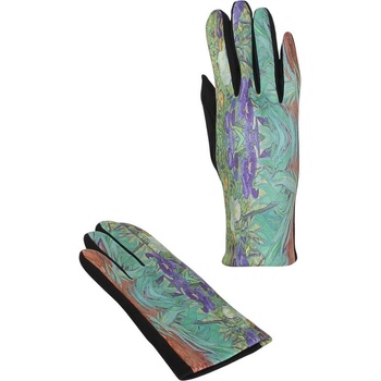 Модни дамски ръкавици с цветен принт на ириси