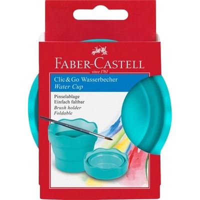 FABER-CASTELL Kelímek na vodu Faber-Castell Click&Go - tyrkysový