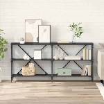 vidaXL Конзолна маса Черния дъб 160 x 30 x 75 см Инженерна дървесина (881904)