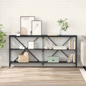vidaXL Конзолна маса Черния дъб 160 x 30 x 75 см Инженерна дървесина (881904)
