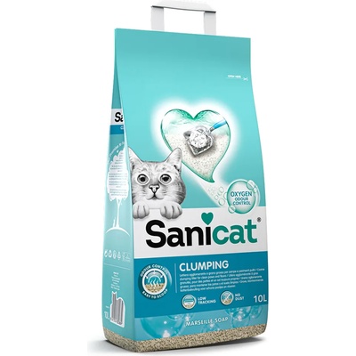 Sanicat Sanicat слепваща постелка за котешка тоалетна, с марсилски сапун - 2 x 10 л