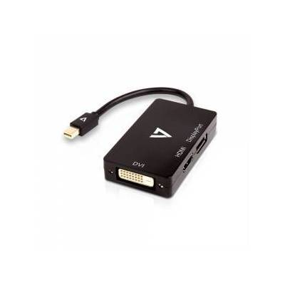 Mini Адаптер за DisplayPort към VGA/DVI/HDMI V7 V7MDP-DPDVIHDMI-1E Черен