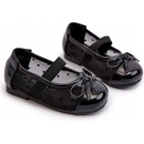 Detské balerínky s mašličkou eko kožené čierne