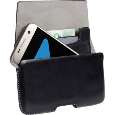 Krusell HECTOR Plus 4XL - кожен (естествена кожа) калъф с кожен портфейл за iPhone XS, iPhone X, iPhone 8, Galaxy S7, Xperia XA и смартфони до 5 инча