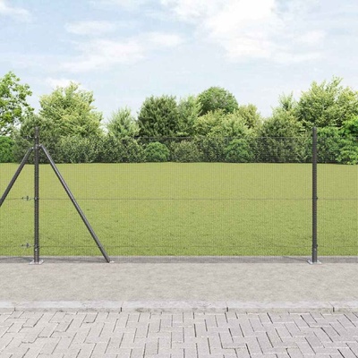 OMAXI Svařovaná drátěná plotina s betonovou základnou 100 x 1 m Šedá 277817