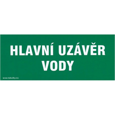 Maják Tabulka "Hlavní uzávěr vody" samolepící