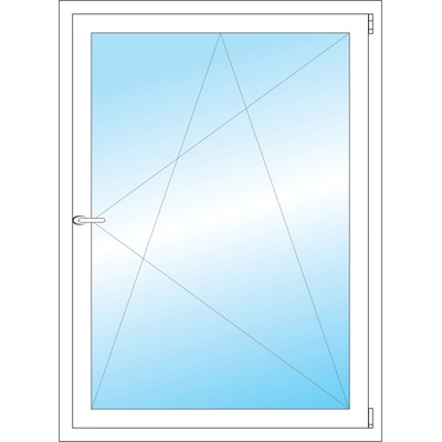 OKNA HNED Plastové okno 96x131 cm (960x1310 mm) bílé otevíravé a sklopné pravé
