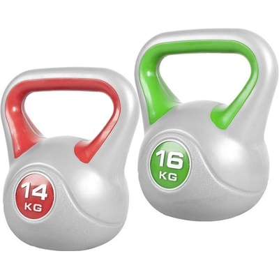 Gorillasports Kettlebells cementový poplastovaný 14 kg a 16 kg