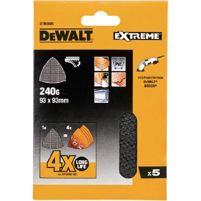DeWALT DTM3095 Brusná mřížka EXTREME P240 pro DTM3095, 93 x 93 mm, 5 ks