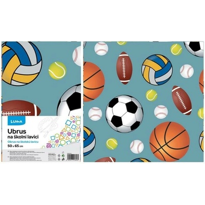 LUMA obrus na školskú lavicu, PVC, 50x65cm, motív lopty
