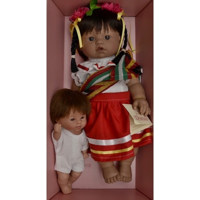 D´nenes Realistické miminko holčička -Mexičanka s dítětem Coque 34 cm