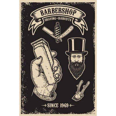 Ceduľa Barbershop 30cm x 20cm Plechová tabuľa