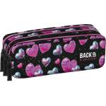 BackUP Ученически несесер BackUp 8 G - Glitter Hearts, 3 ципа (710353)