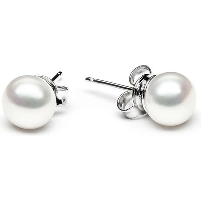 Gaura Pearls náušnice s bílou říční perlou Phoebe EFB07-N/W Bílá