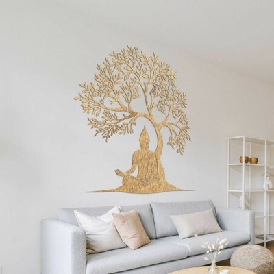 Dřevěná dekorace Buddha a strom života - MEARNE 4530 PR0546
