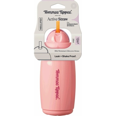 Tommee Tippee Active hrnček so slamkou 266 ml ružový